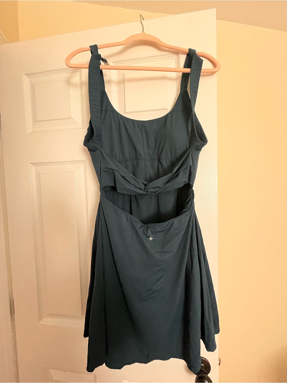Backless Teal Summer Dress with Tie-Front Detail